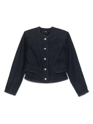 け*だ様 DENIM TWIN SHORT COAT BLACK PHINGER TWINSET flap-pocket Denim Jacket | Blue | FARFETCH RO