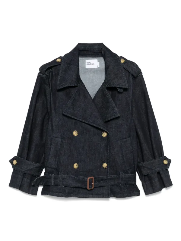 Self-Portrait Denim Jacket in Blue
