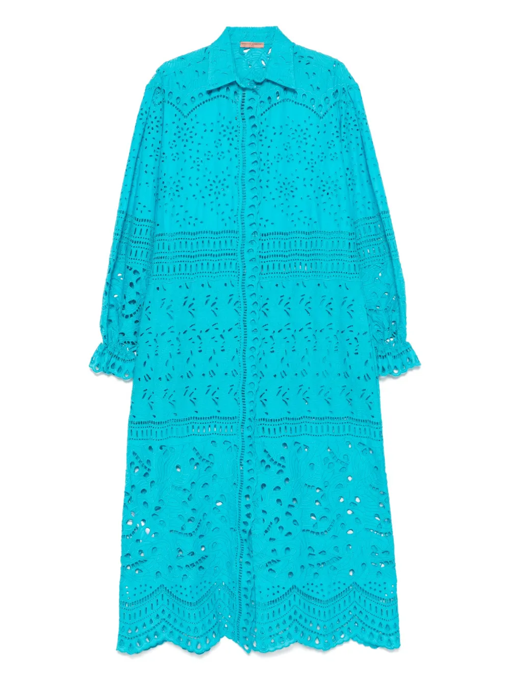 Ermanno Scervino robe mi-longue à broderie anglaise | bleu | Image 1