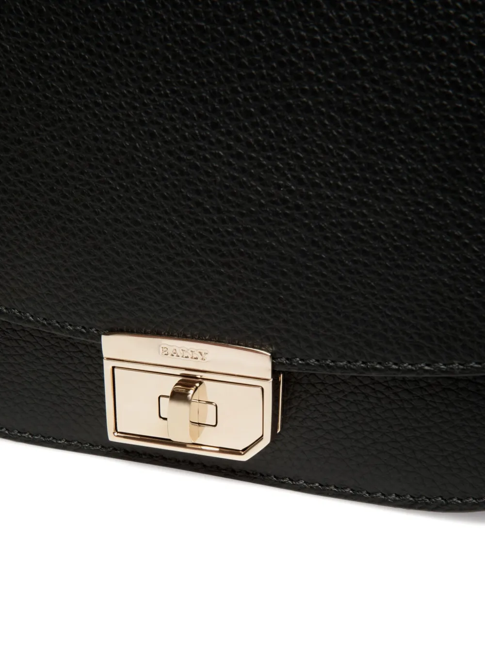 Bally Leren tas met omslag en reliëf Zwart