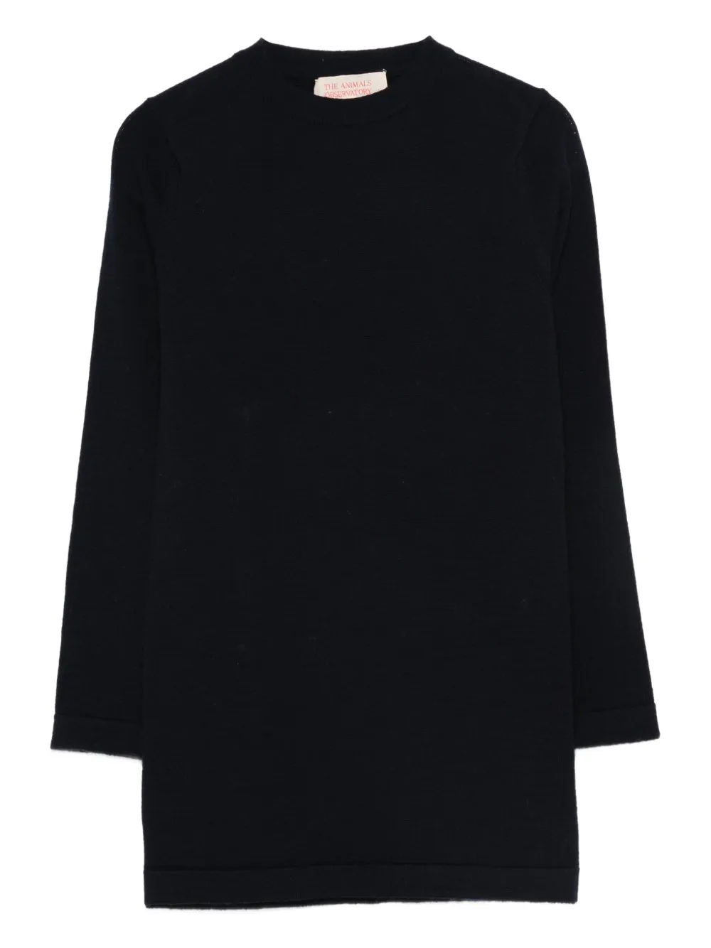 The Animals Observatory long-sleeve logo-patch dress | Blue | Image 1