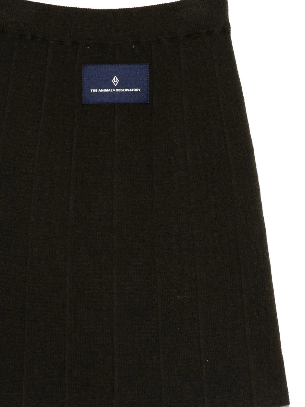 The Animals Observatory Logo-patch Pleated Skirt In Black