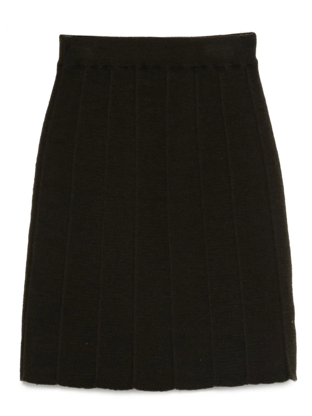 The Animals Observatory Logo-patch Pleated Skirt In Black