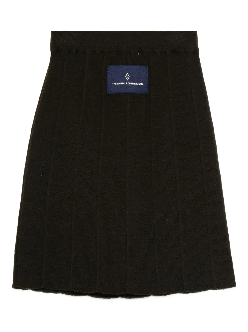 The Animals Observatory Logo-patch Pleated Skirt In Black