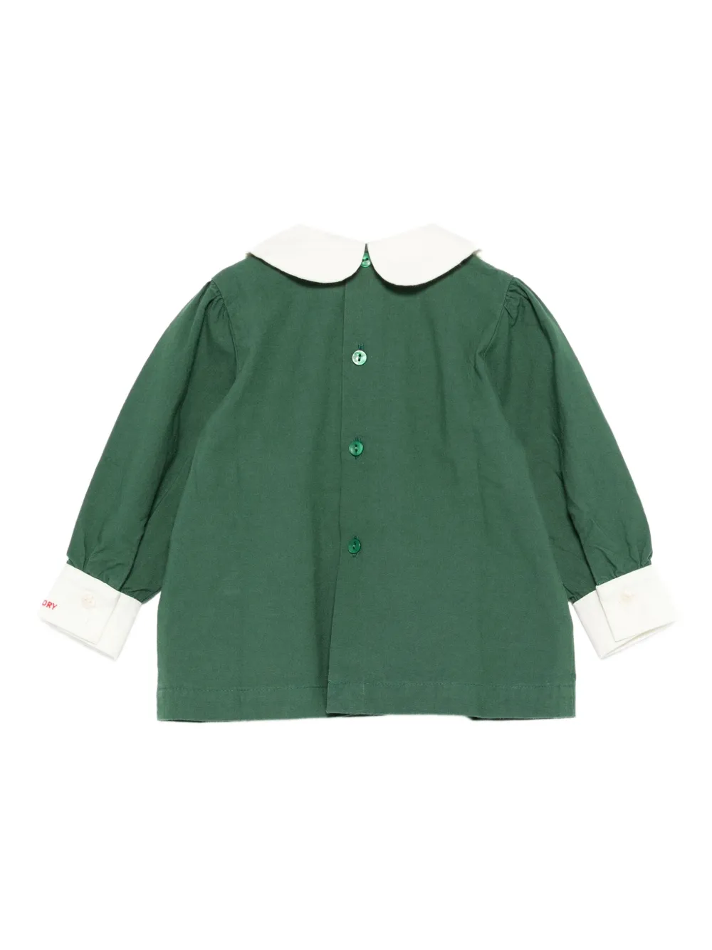 The Animals Observatory Peter-pan Collar Dress Set In Green