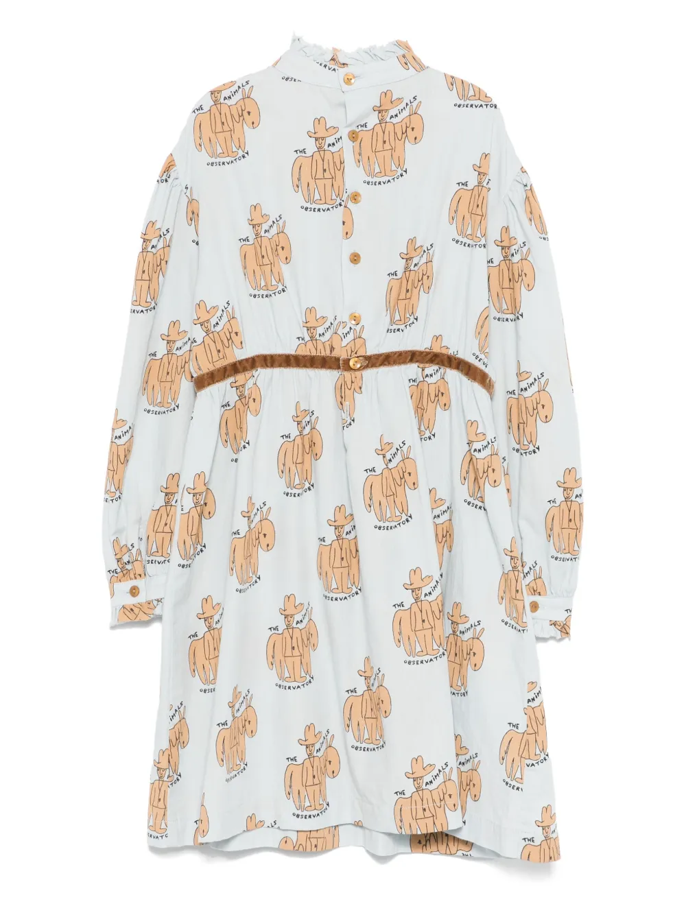 The Animals Observatory Tortoise horse-print ruffle neck midi dress | Girls Casual Dresses | Image 2