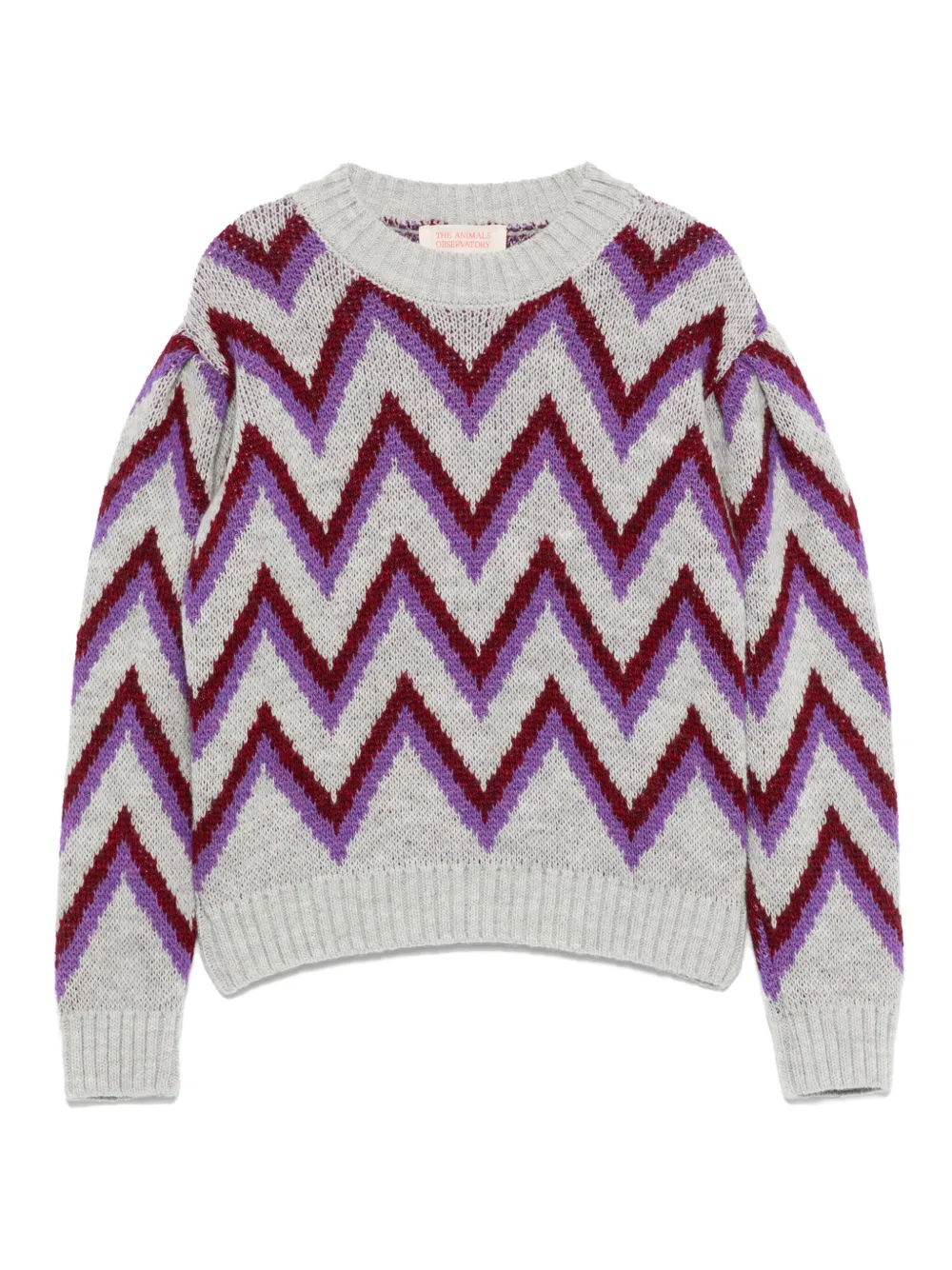 The Animals Observatory Zigzag Motif Sweater In Multi