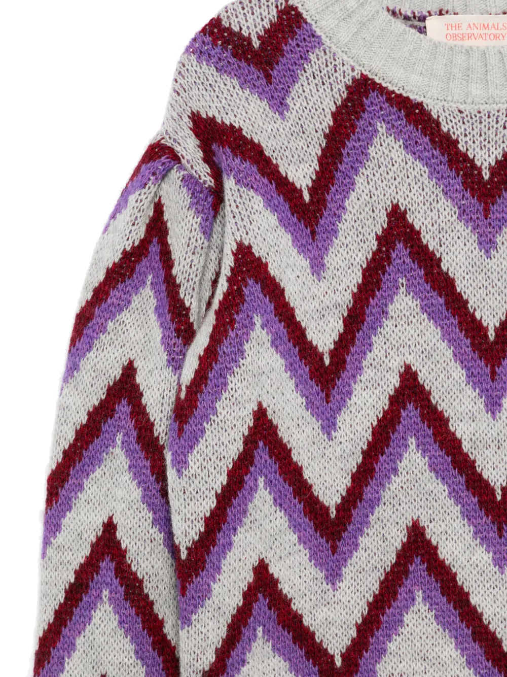 The Animals Observatory Zigzag Motif Sweater In Multi