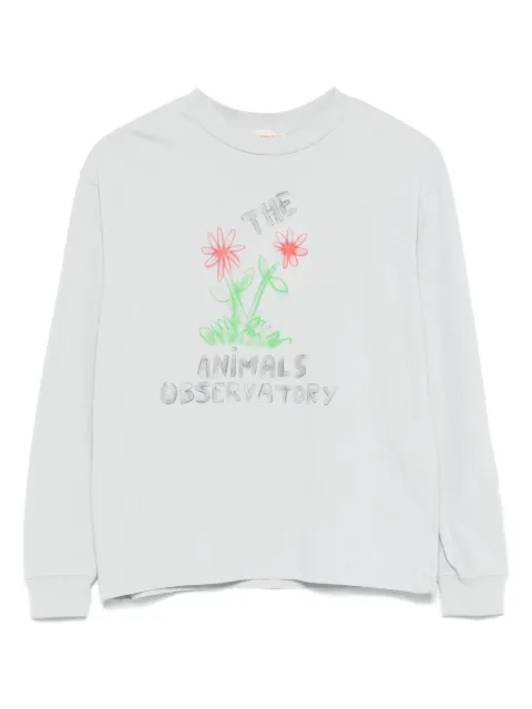 The Animals Observatory Dog flower-print long-sleeve T-shirt