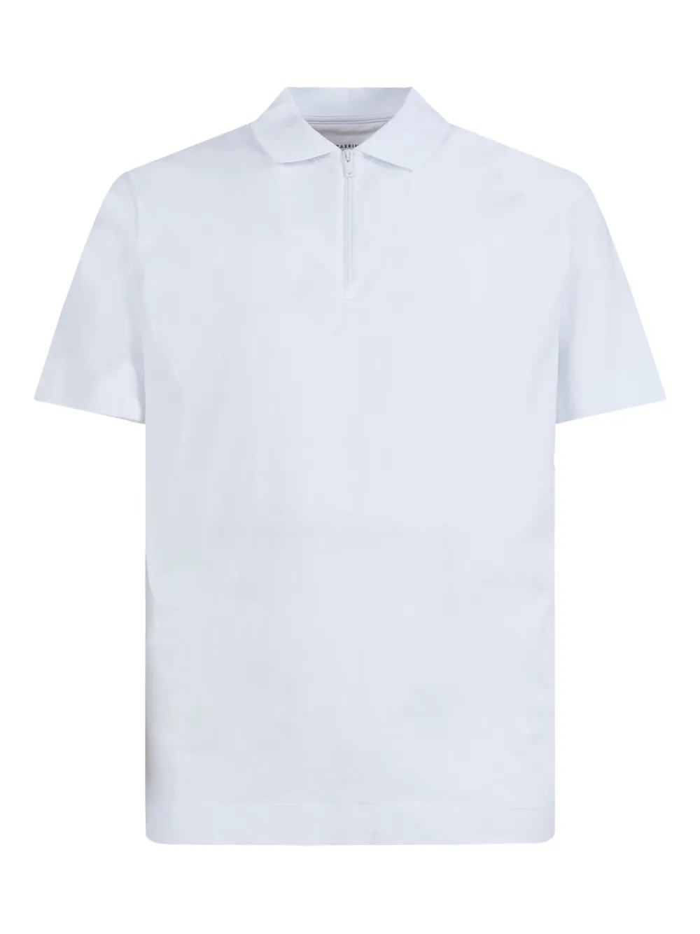zip-front short-sleeve polo shirt