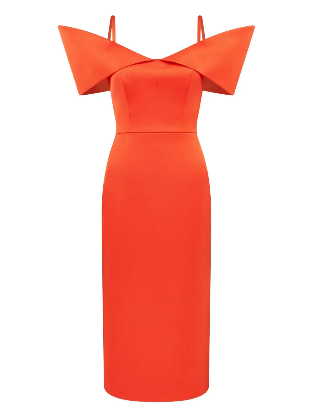 David Koma off-shoulder midi dress - オレンジ David Koma off-shoulder midi dress - オレンジ