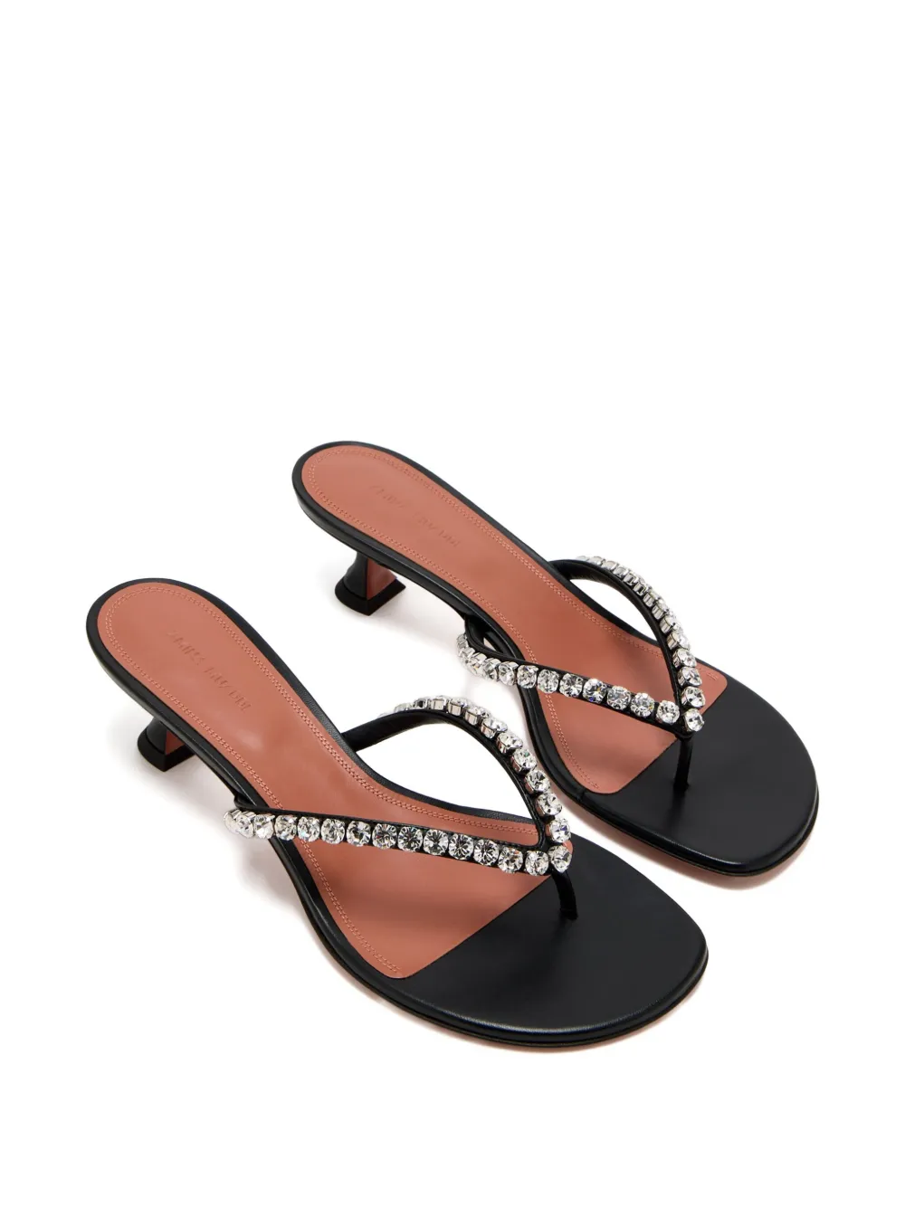 Amina Muaddi 45 mm sandalen verfraaid met stras Zwart
