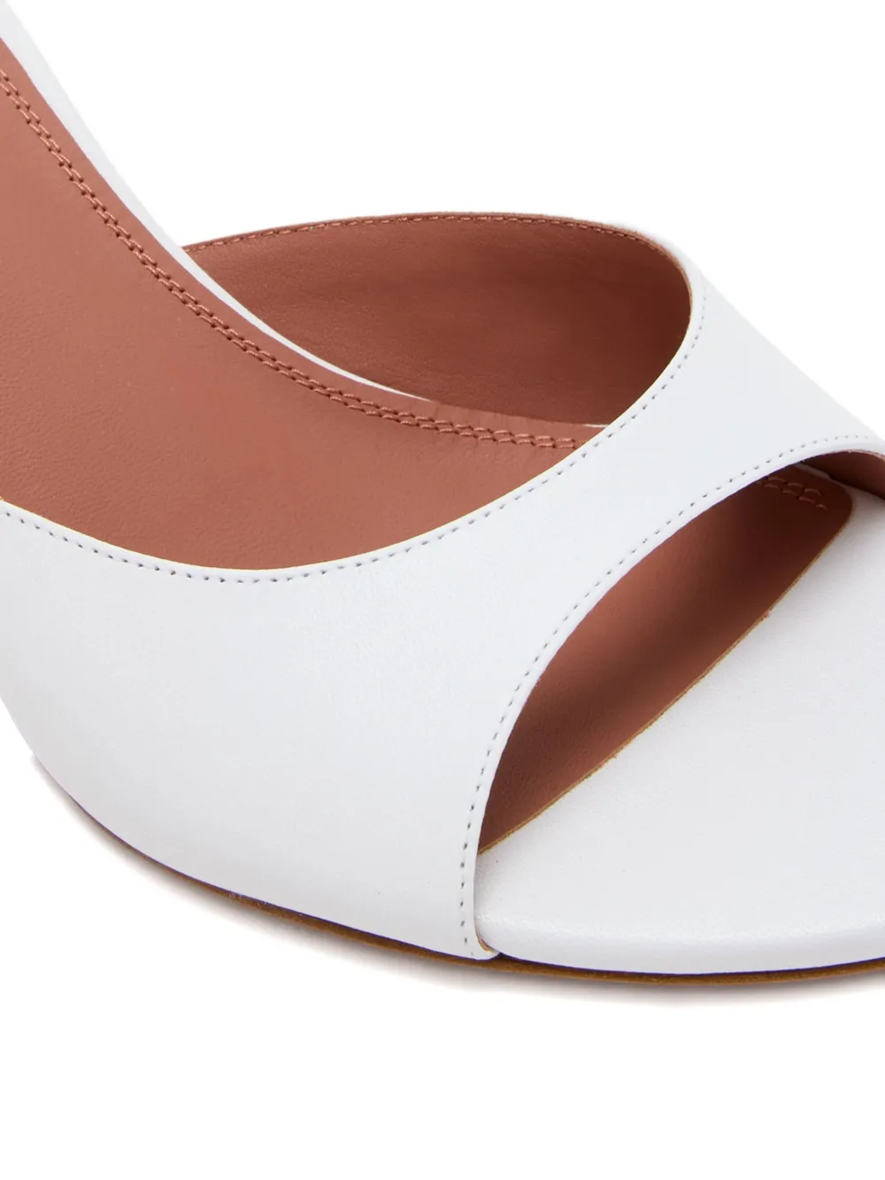 Amina Muaddi 60mm open-toe heeled sandals White
