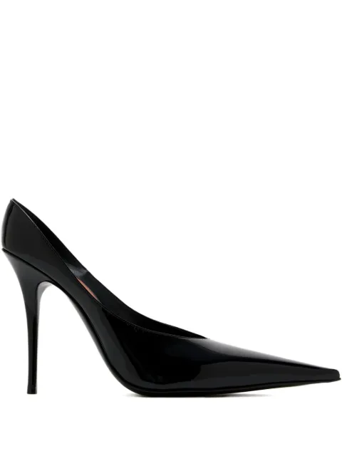 Amina Muaddi 105mm leather pumps