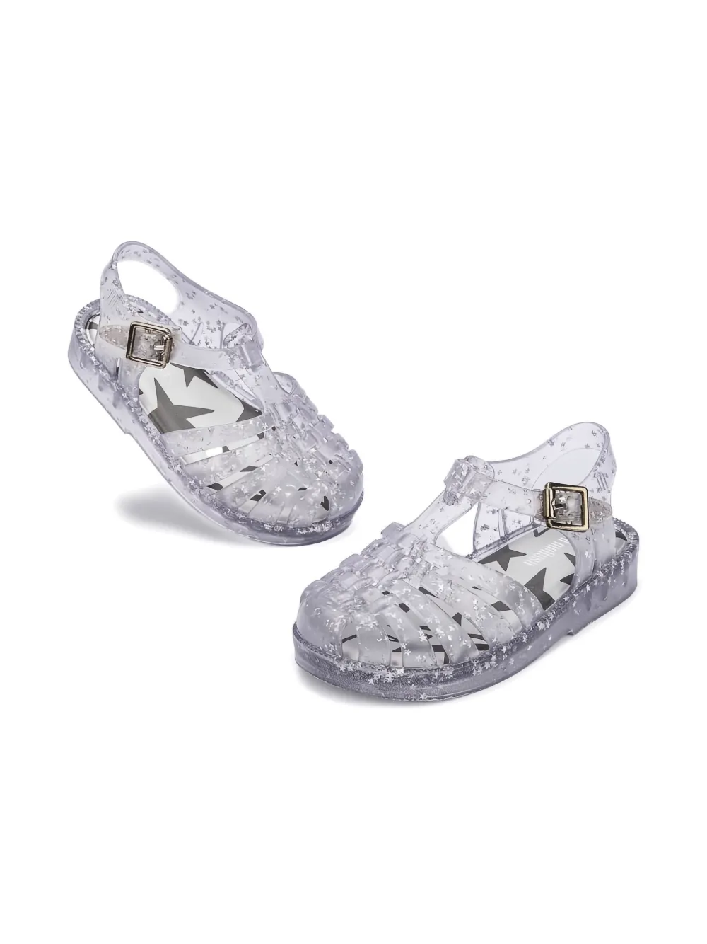 Mini Melissa Possession Shiny glitter-star sandals - Grijs