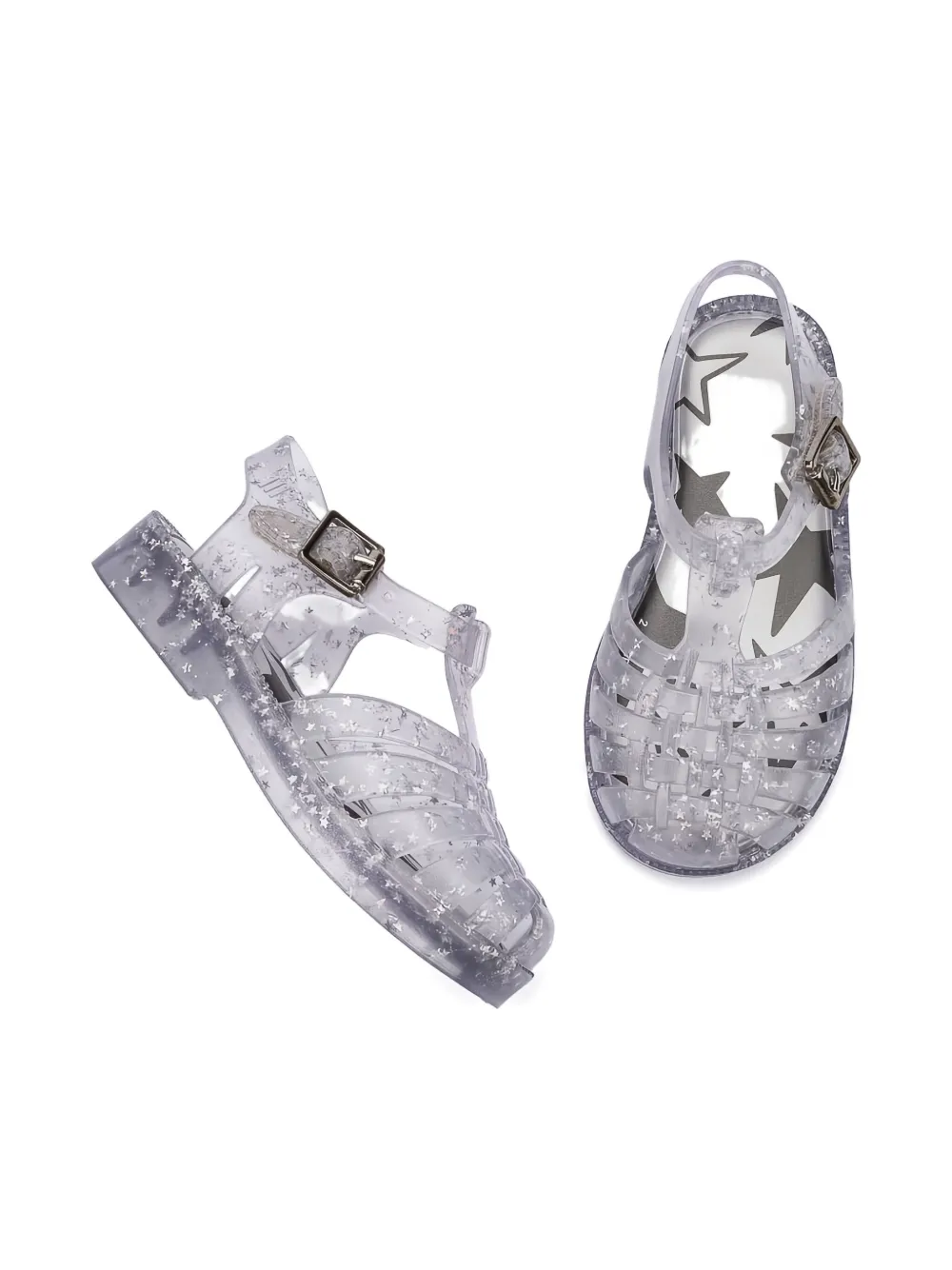 Mini Melissa Possession Shiny Glitter-star Sandals In Multi