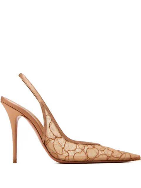 Amina Muaddi 105mm Anok lace slingback pumps