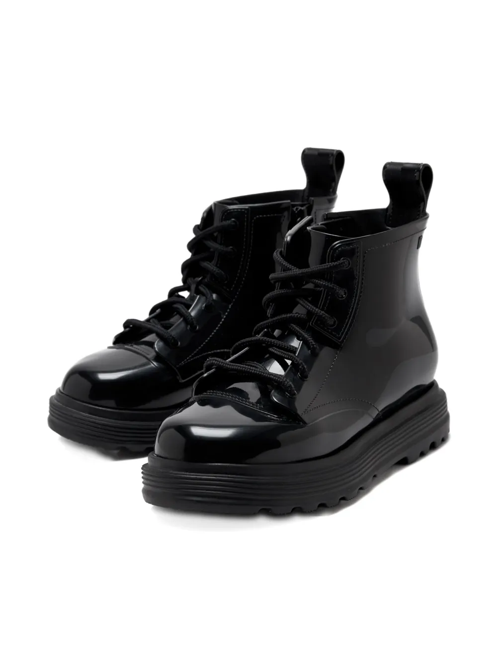 Mini Melissa lace-up platform boots Black