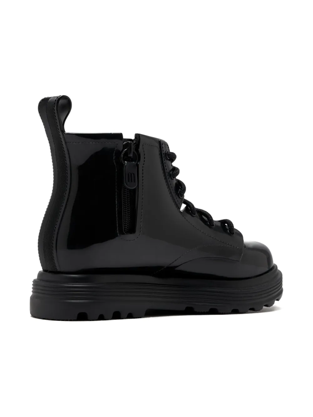 Mini Melissa lace-up platform boots Black
