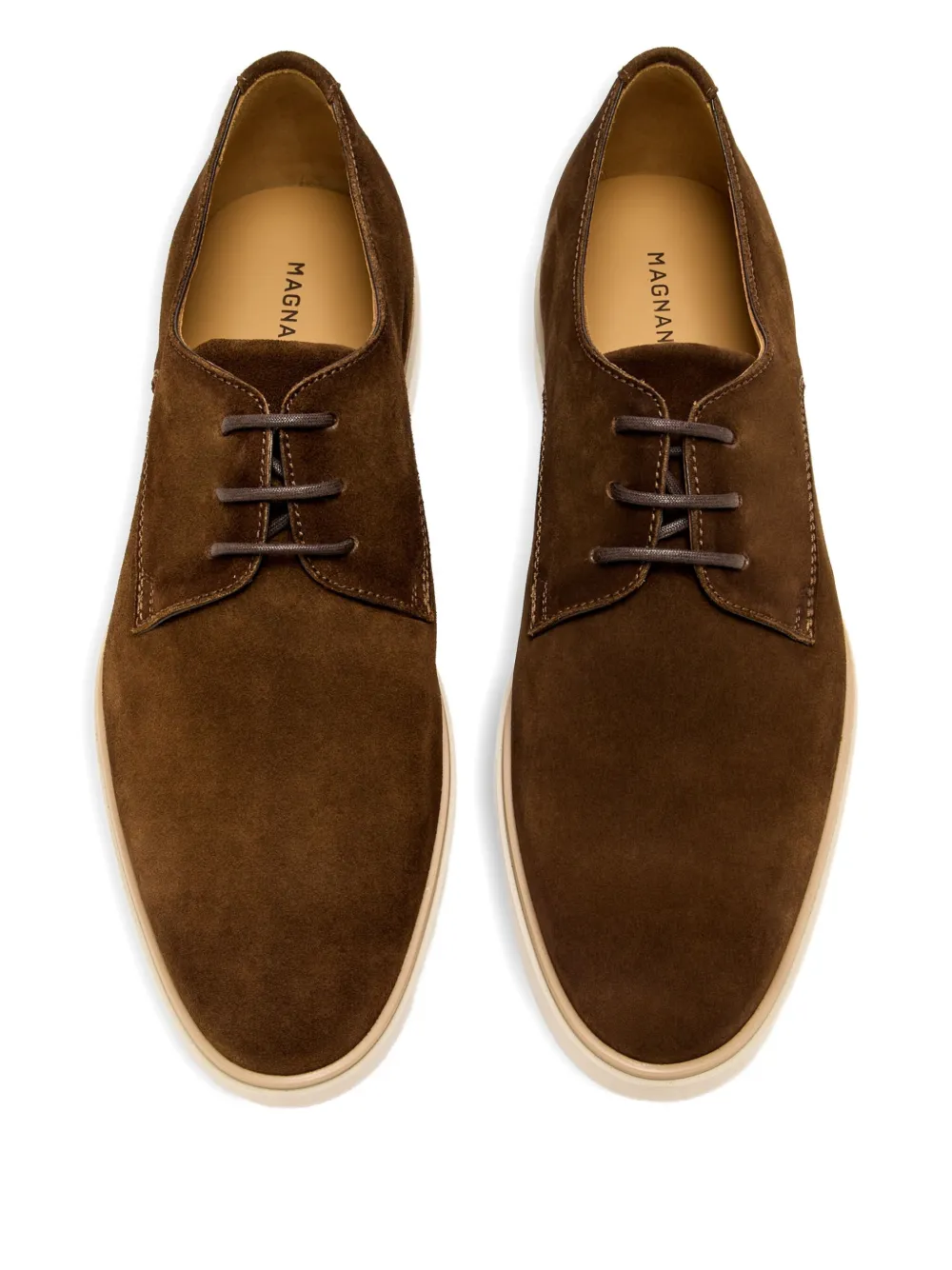 Magnanni suede lace-up derby shoes Brown