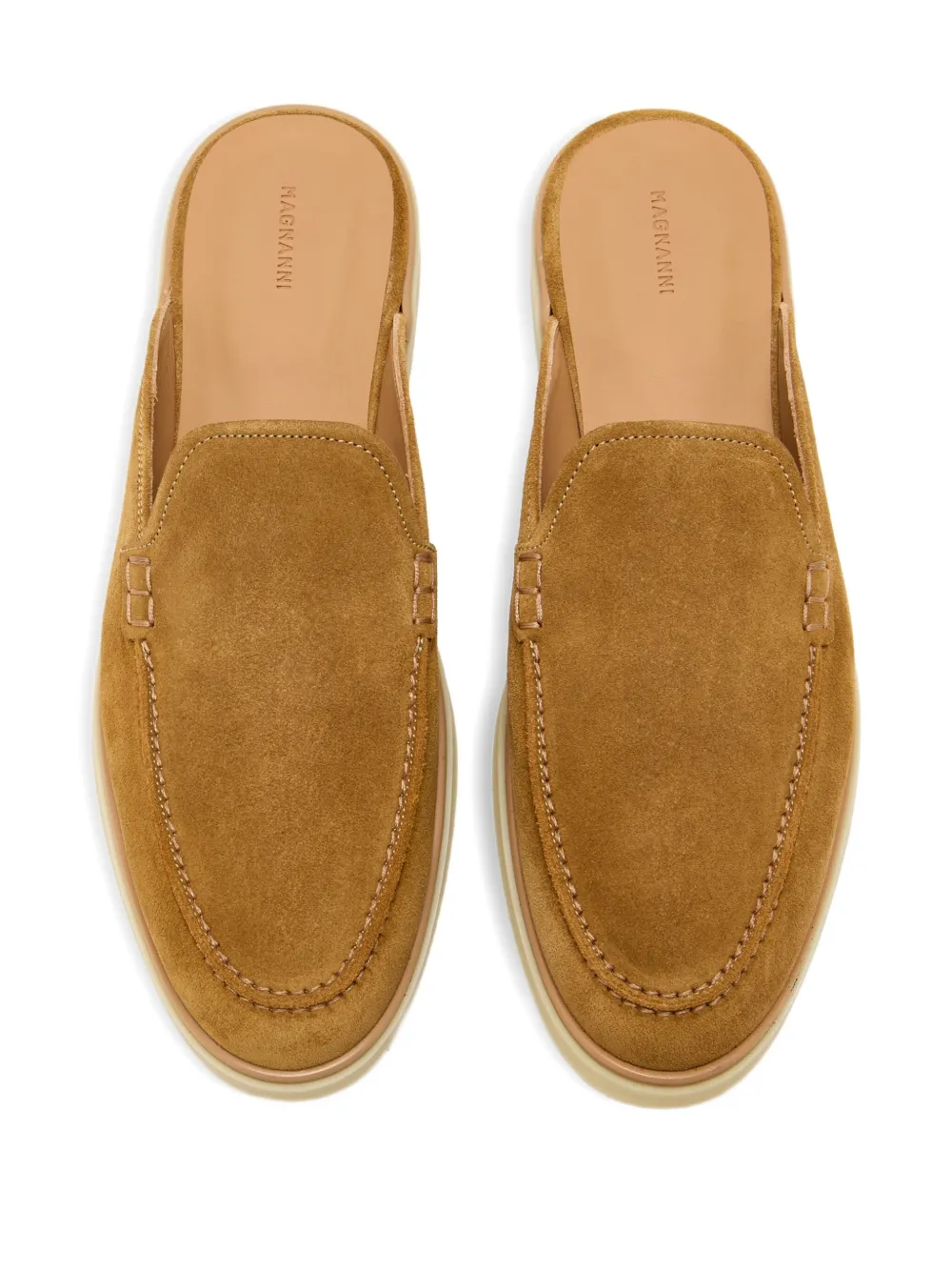 Magnanni Sofia suede leather loafers Neutrals