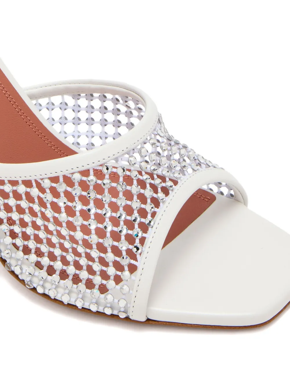 Amina Muaddi 95mm rhinestone-embellished sandals White