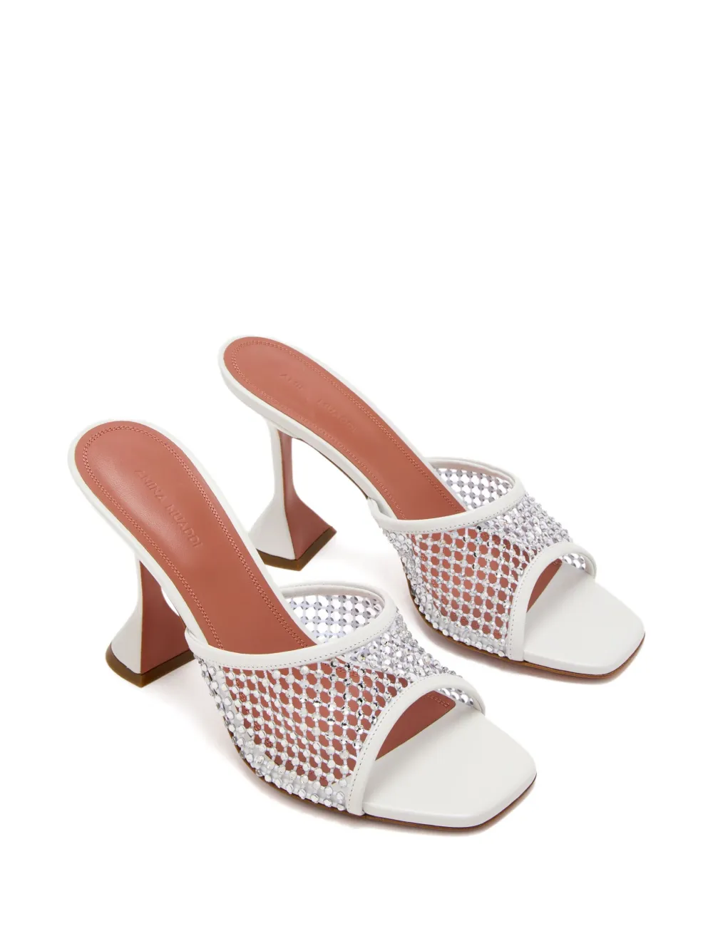 Amina Muaddi 95mm rhinestone-embellished sandals White