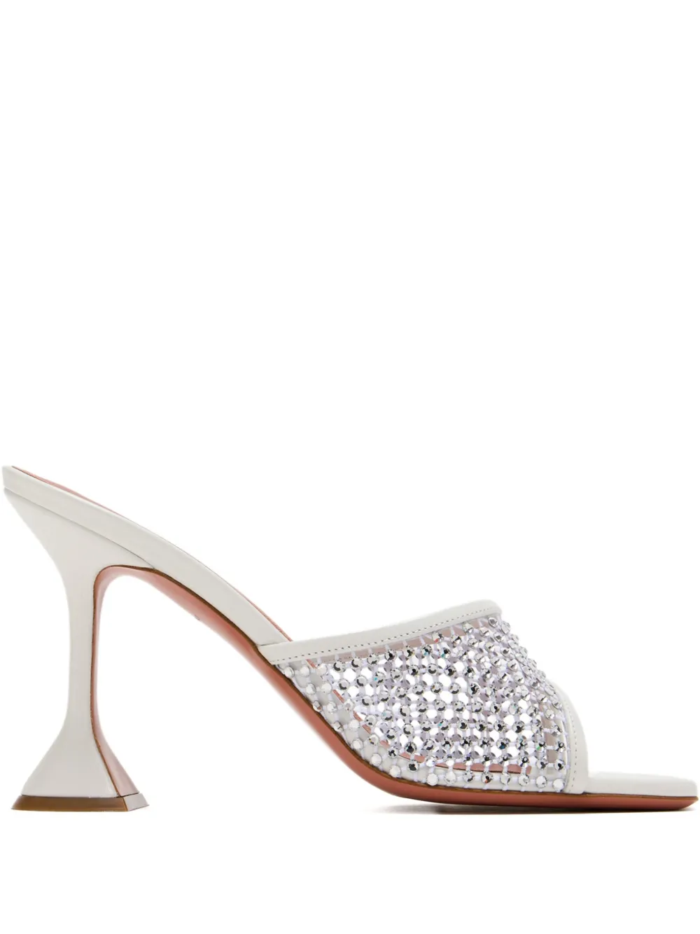 Amina Muaddi 95mm rhinestone-embellished sandals White