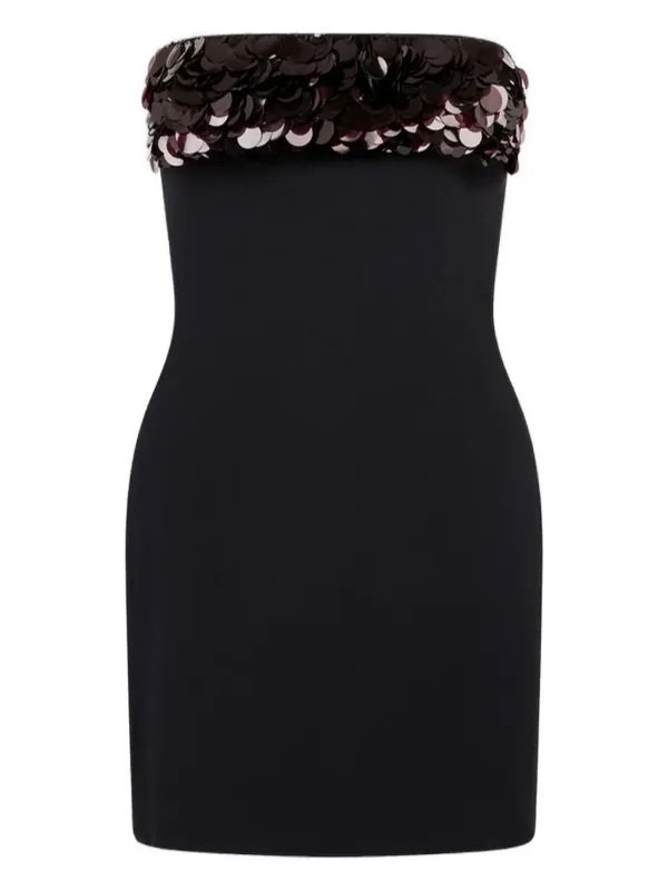 david koma black sequin dress David Koma Strapless Mini Dress