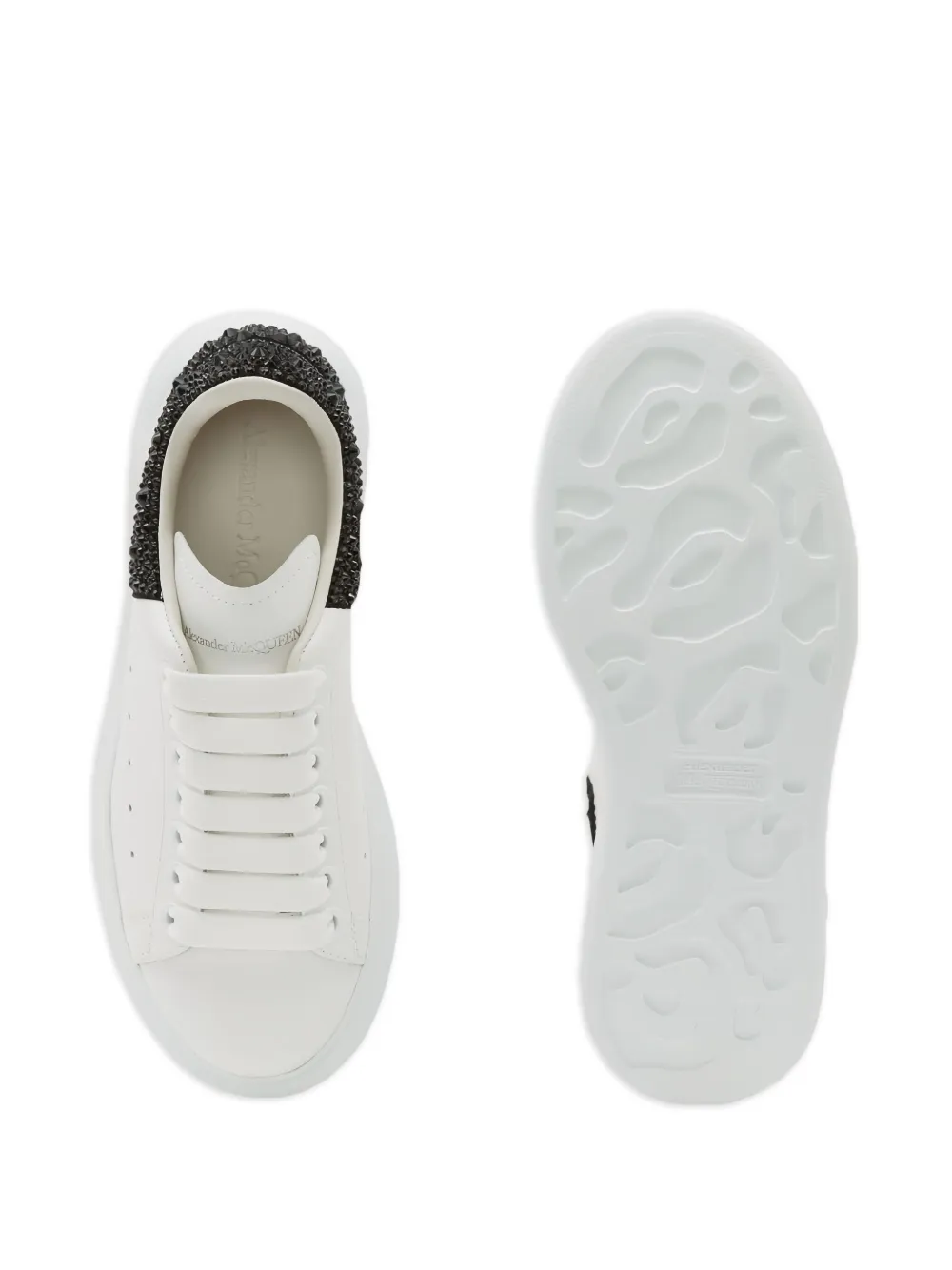 Alexander McQueen Oversize sneakers met plateauzool en verfraaid met kristallen Wit