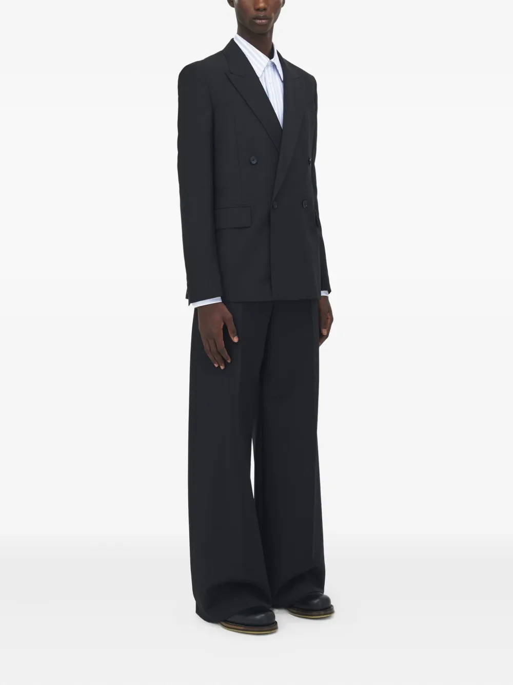 Alexander Mcqueen Double-breasted Chain-detail Blazer In Black