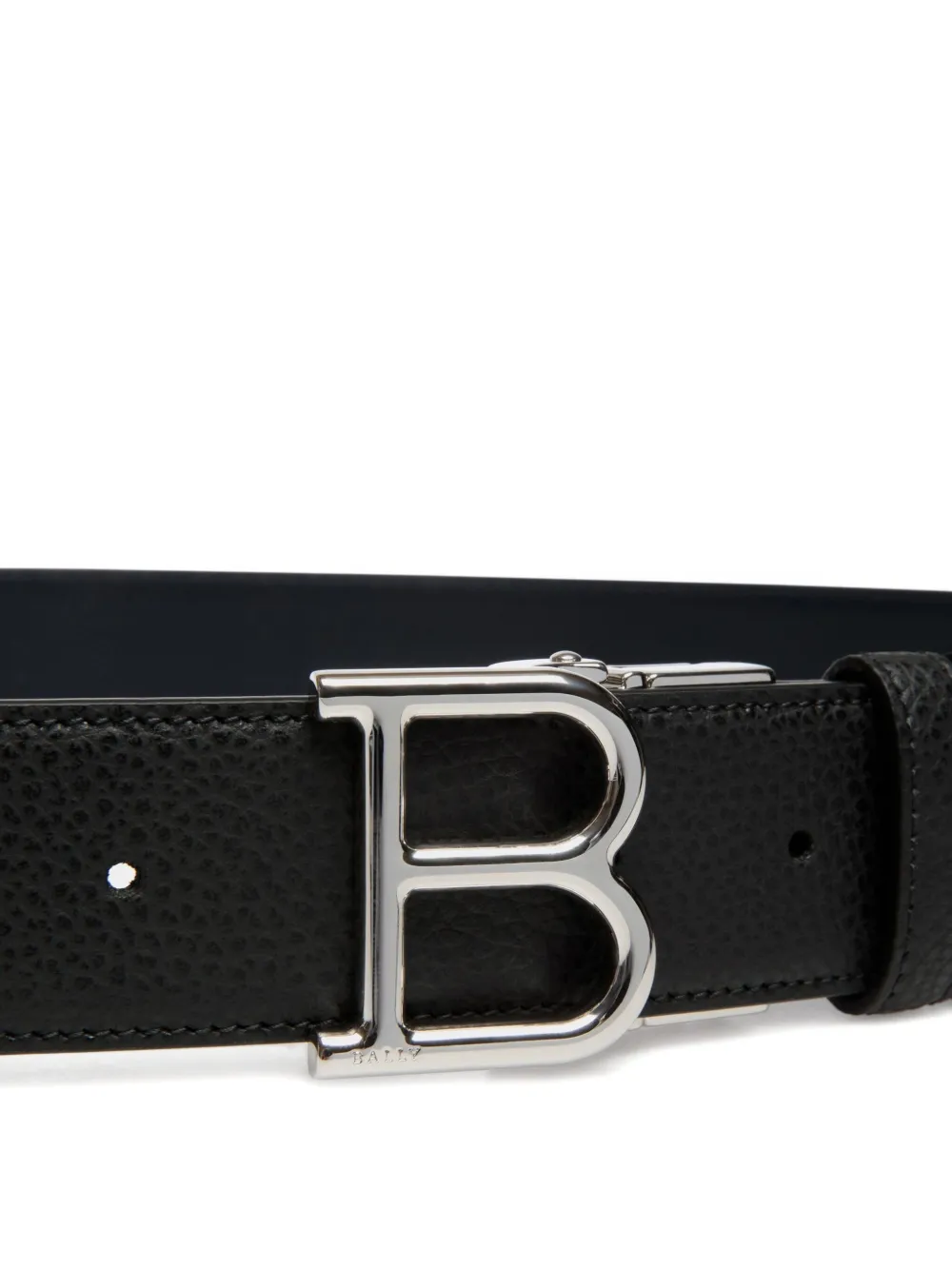 Bally Leren riem met logogesp Zwart