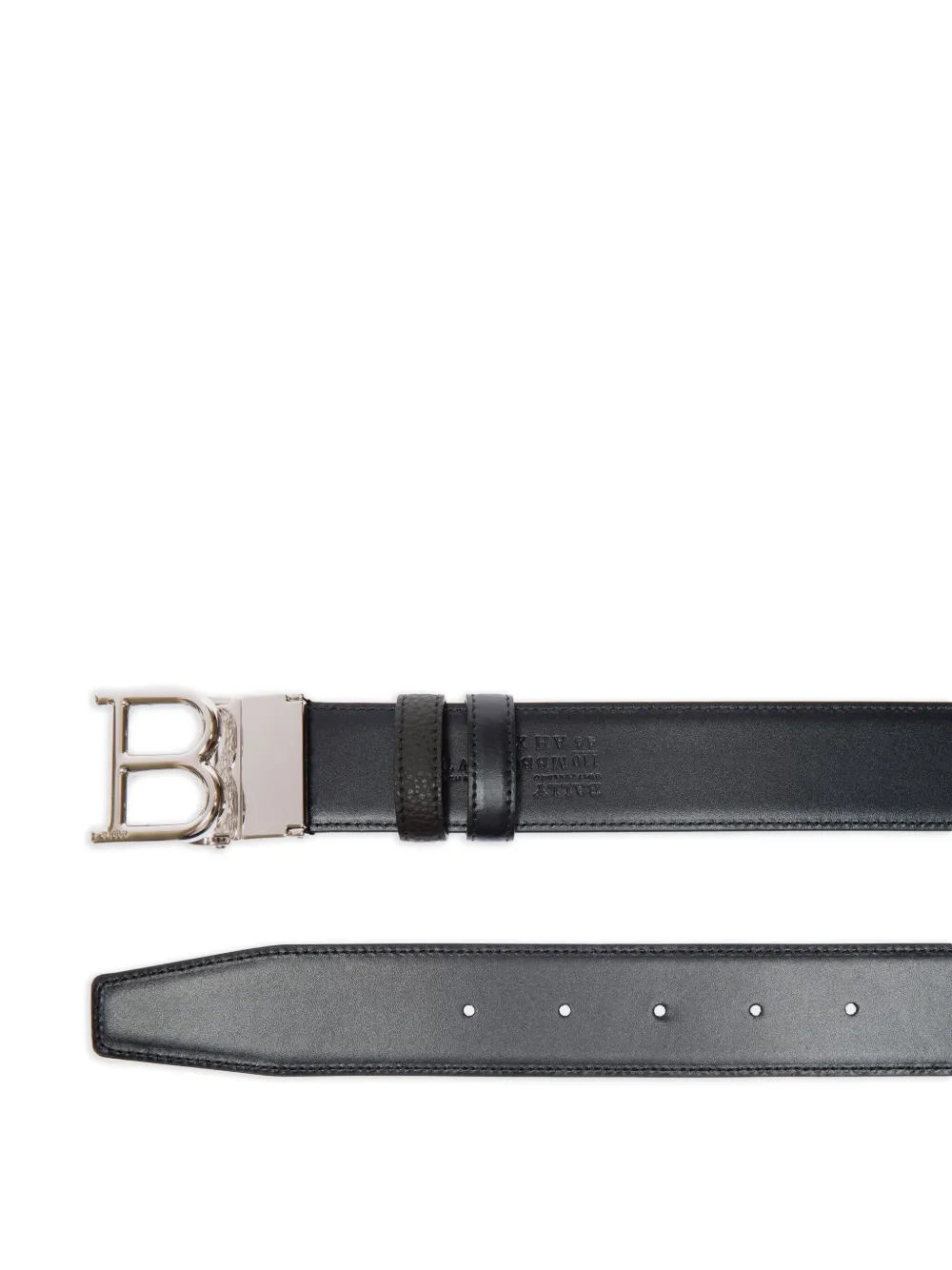 Bally Leren riem met logogesp - Zwart