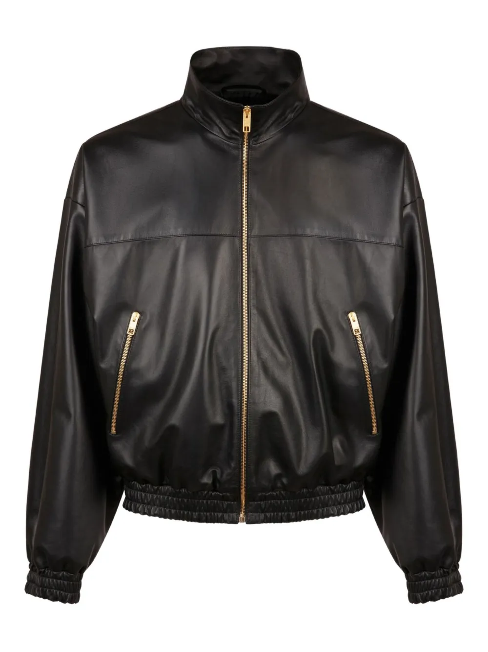 Bally Leren bomberjack Zwart