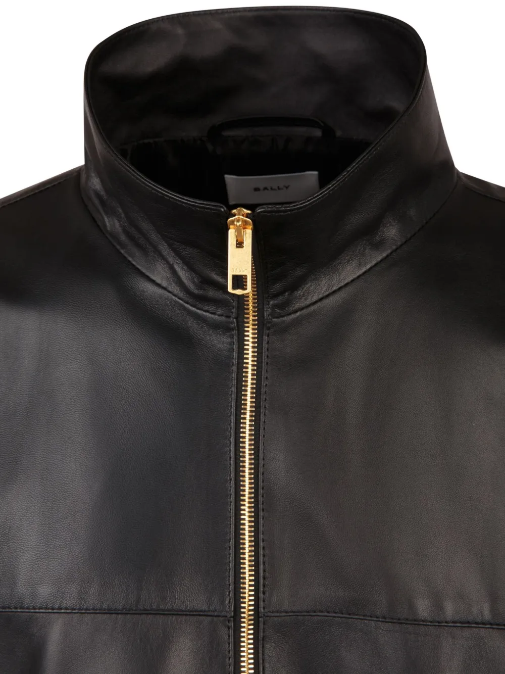 Bally Leren bomberjack Zwart