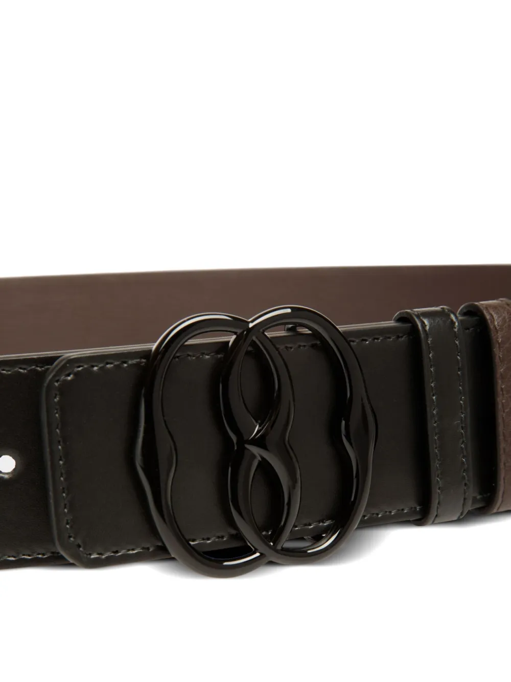 Bally Omkeerbare leren riem met embleem - Zwart