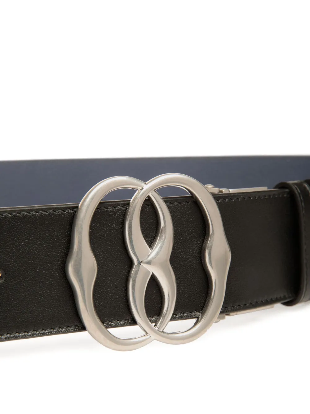 Bally Omkeerbare leren riem met embleem Zwart