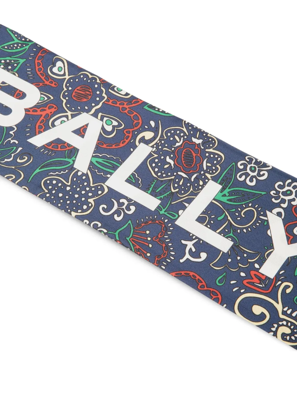 Bally Zijden bandana met bloemenprint Blauw