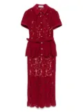 Self-Portrait lace peplum dress - Red