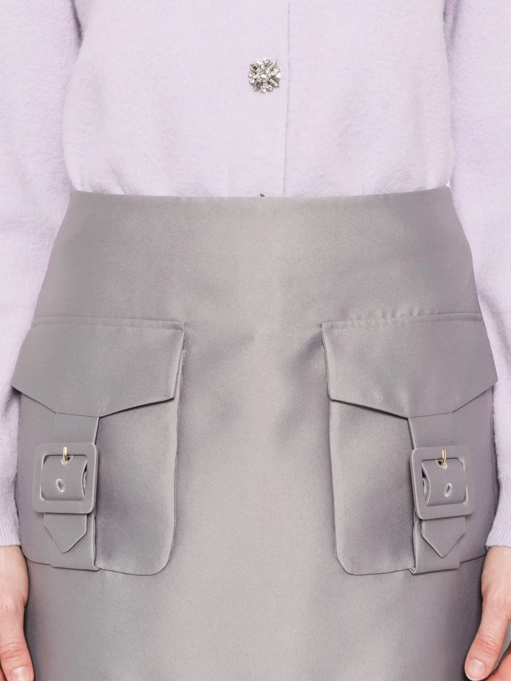 Shop Self-portrait Twill Skirt