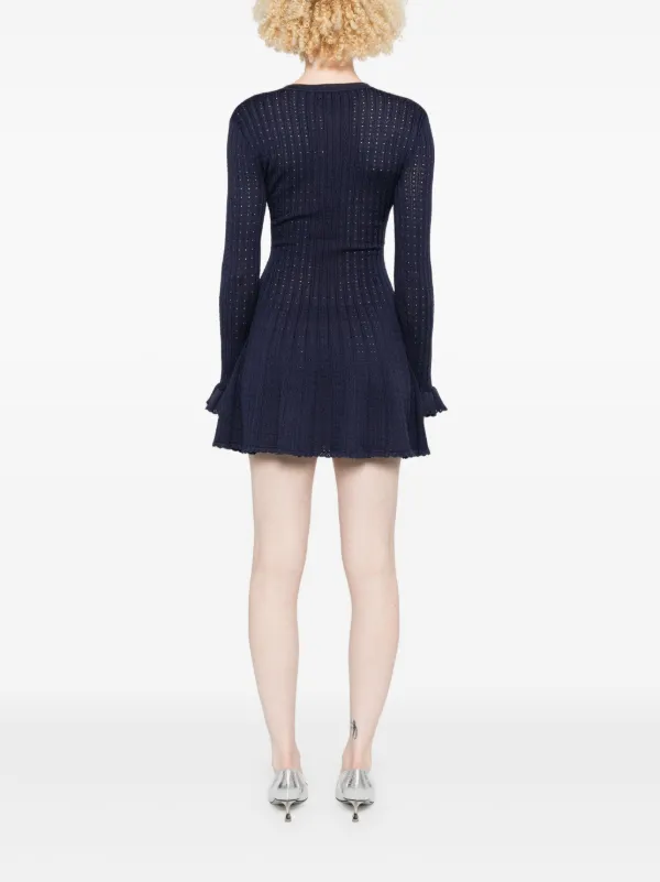 SELF PORTRAIT【関税送料込】クロシェニットドレス Self-Portrait クロシェニット ドレス | ブルー | FARFETCH JP