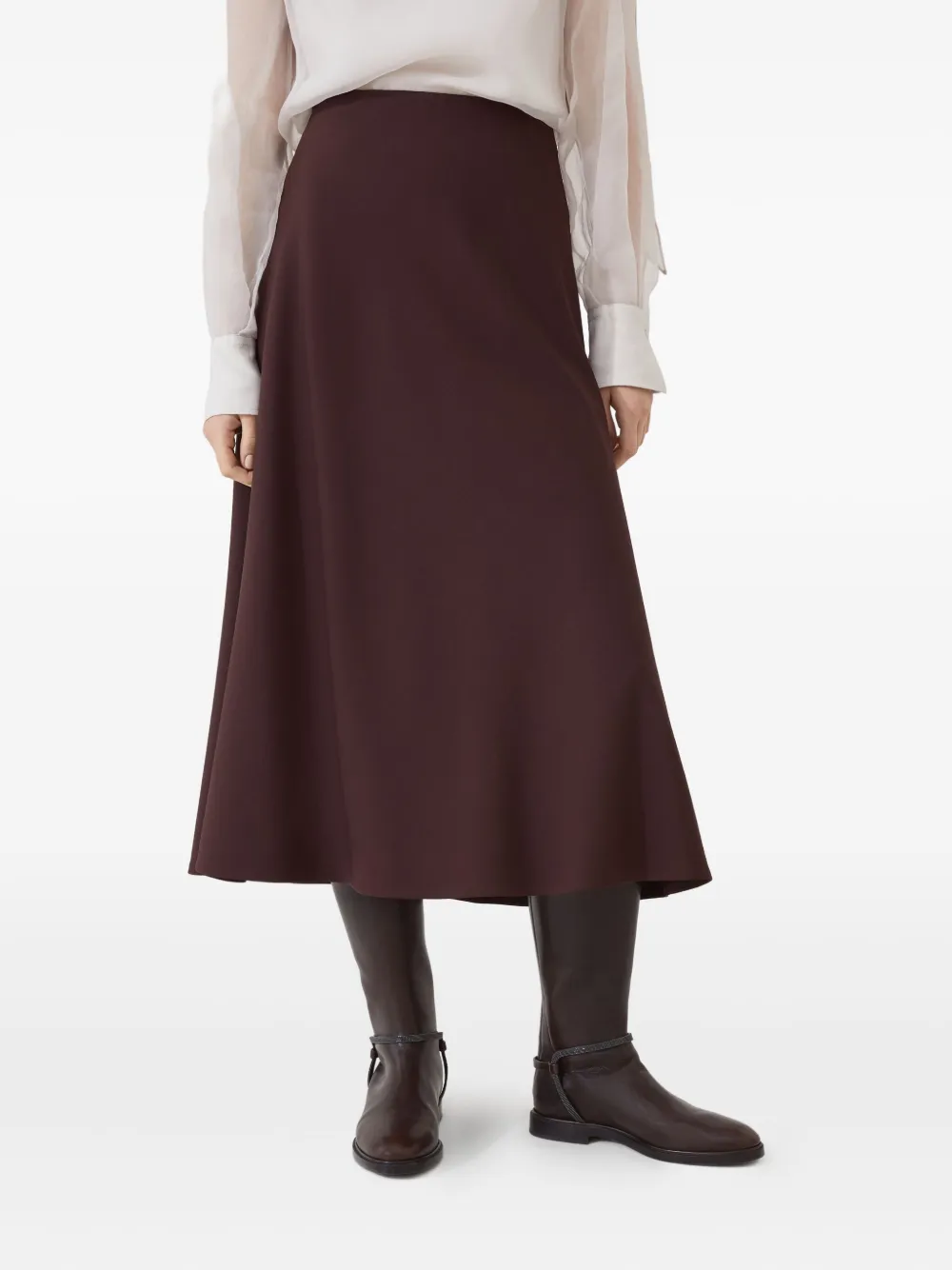 Brunello Cucinelli A-lijn midi-rok Rood