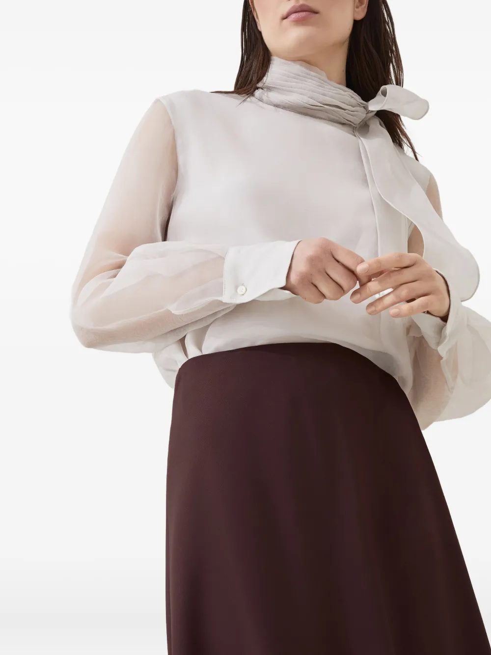 Brunello Cucinelli A-lijn midi-rok Rood