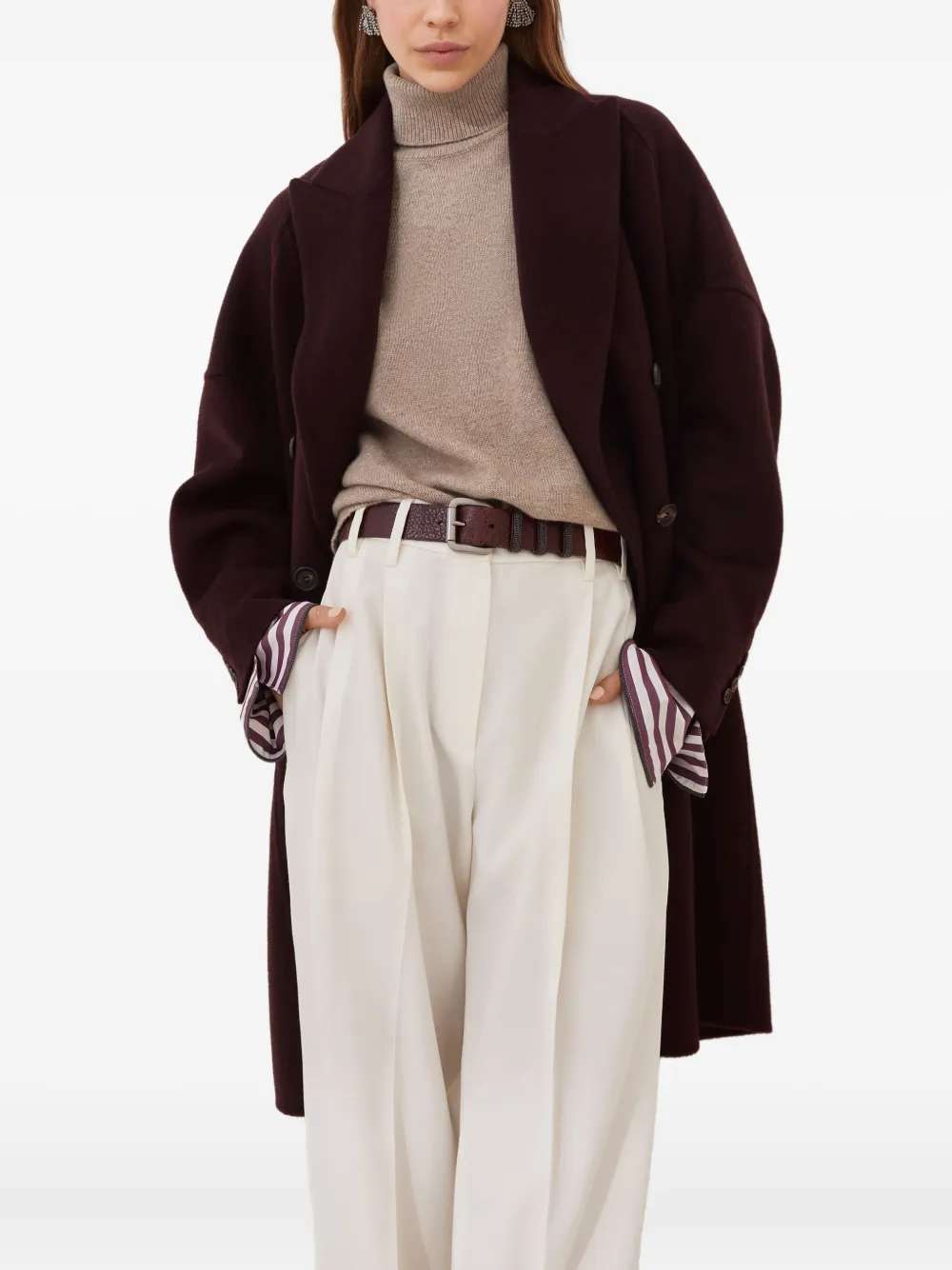 Brunello Cucinelli Jas met dubbele rij knopen Rood