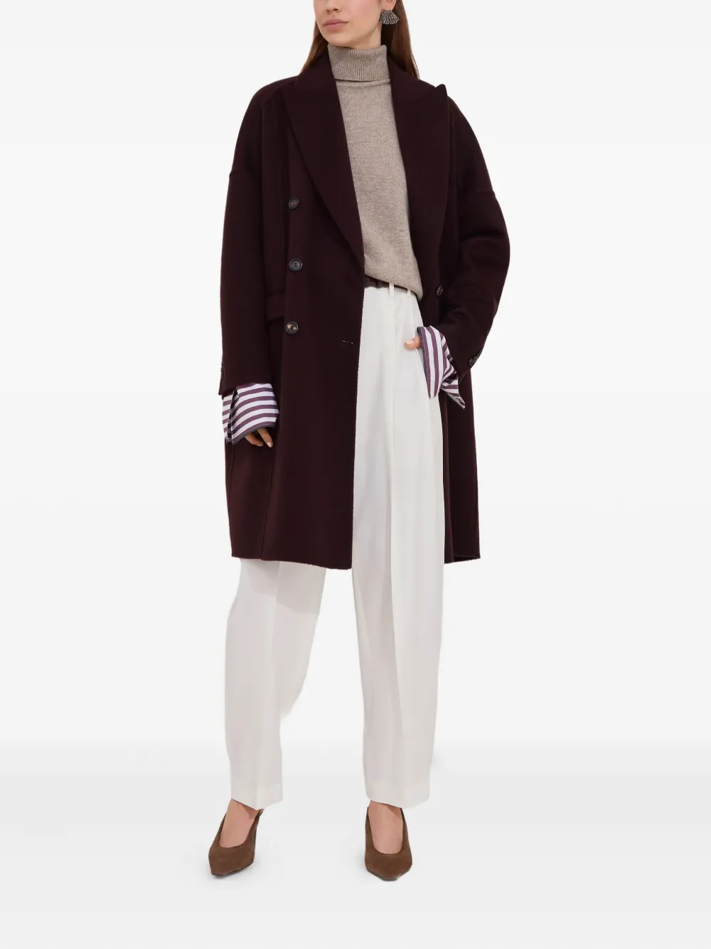 Brunello Cucinelli Jas met dubbele rij knopen Rood