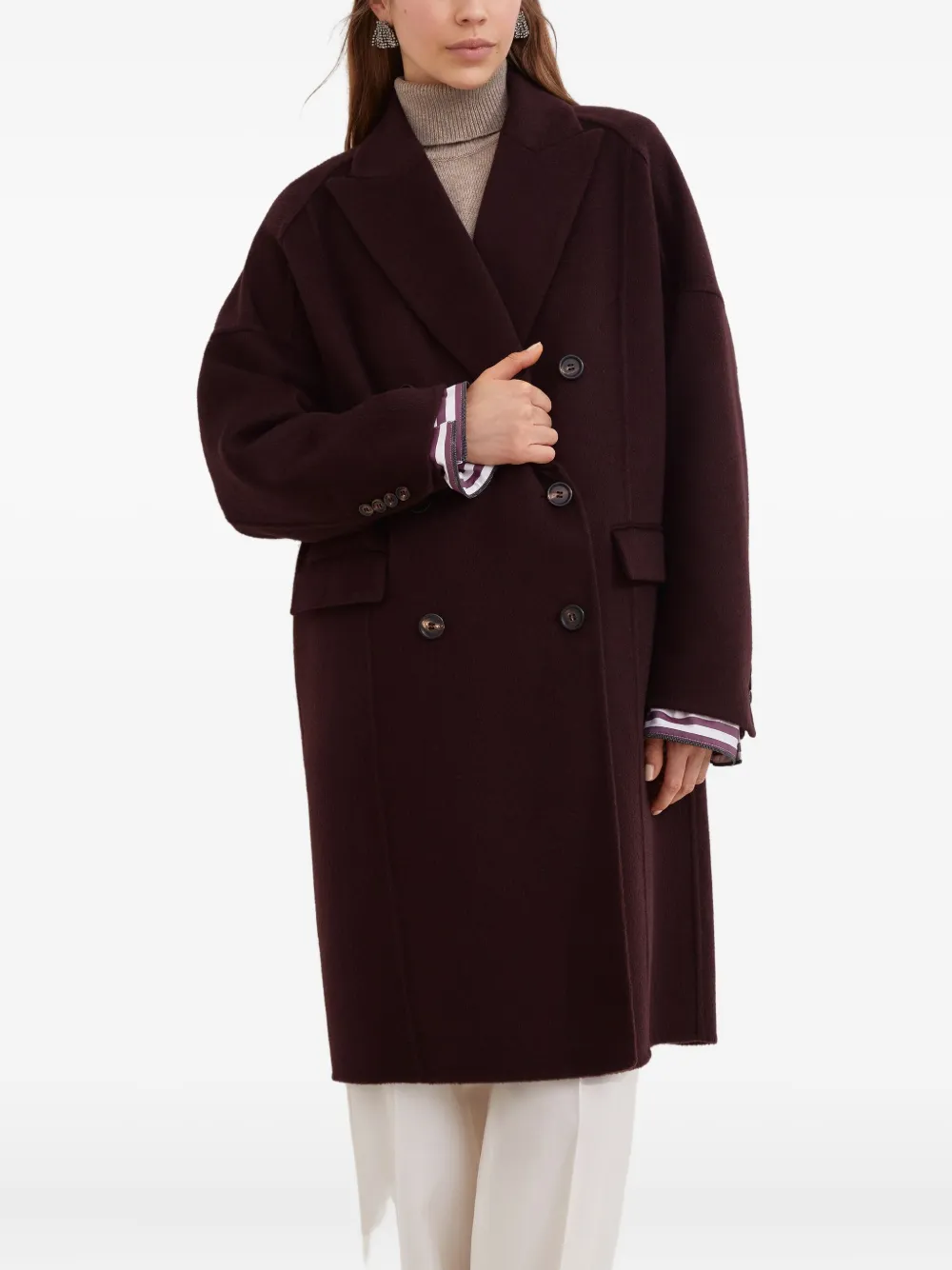 Brunello Cucinelli Jas met dubbele rij knopen Rood