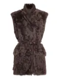 Brunello Cucinelli shearling belted vest - Brown