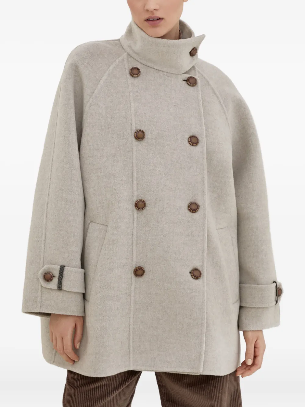 Brunello Cucinelli Jas met dubbele rij knopen Beige