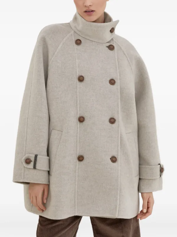 Brunello Cucinelli double-breasted Coat | Neutrals | FARFETCH ZA