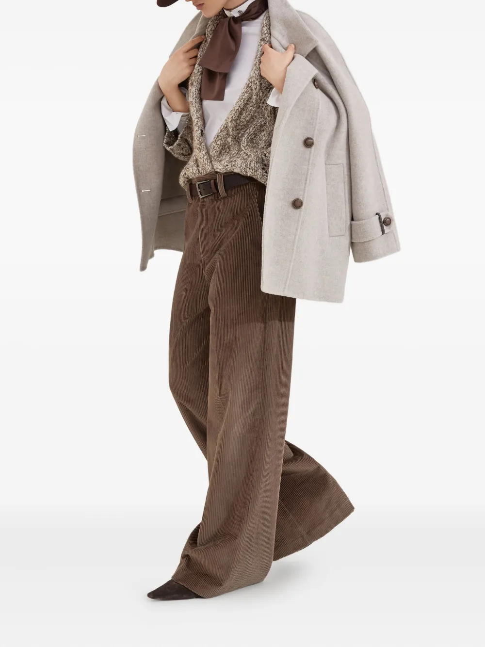 Brunello Cucinelli Jas met dubbele rij knopen Beige